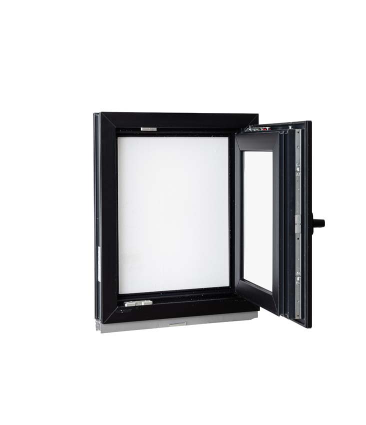 1-VL draaikiepraam pvc Deceuninck Elegant zwart/zw B900xH1000 mm R