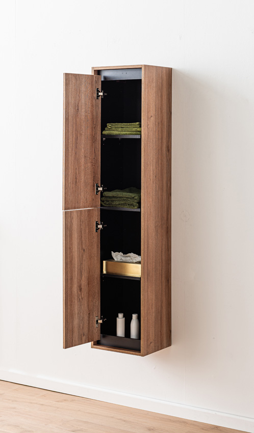 Kolomkast Toledo eik/zwart hangend 160x35x30cm