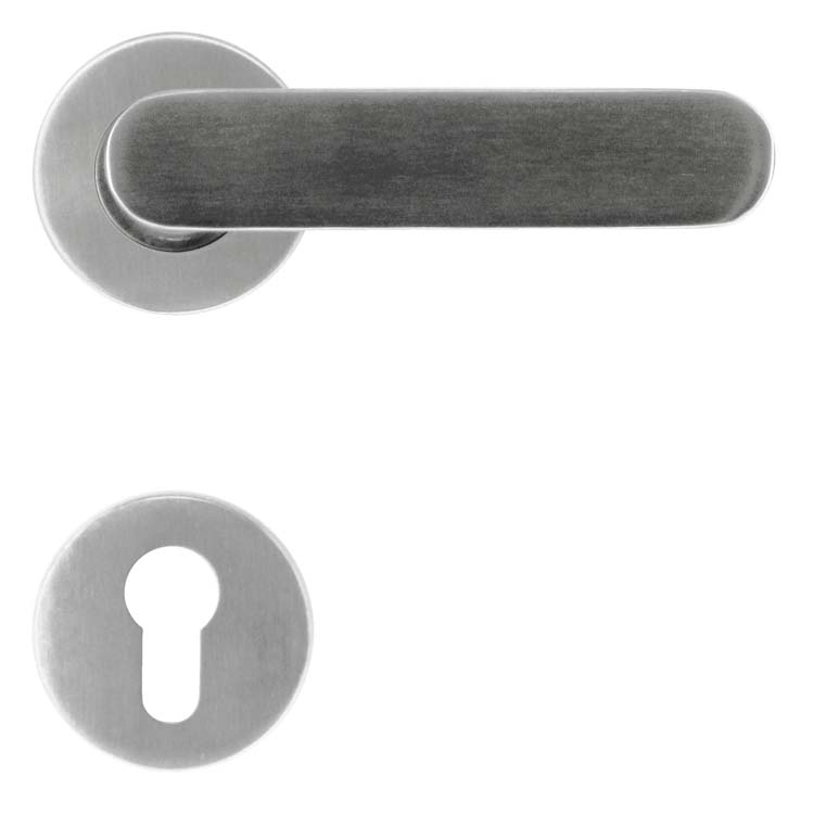 Deurkruk pro novara inox plus cilinderrozet