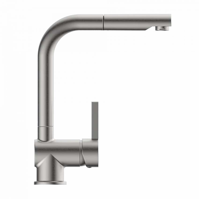 Robinet de cuisine Wasserwerk WK 4 Pro aspect inox avec bec extractible
