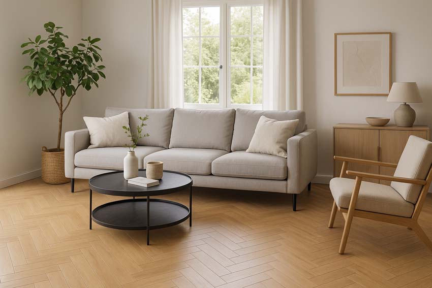 Stratifié 8mm chêne naturel napoli 84x16,8cm