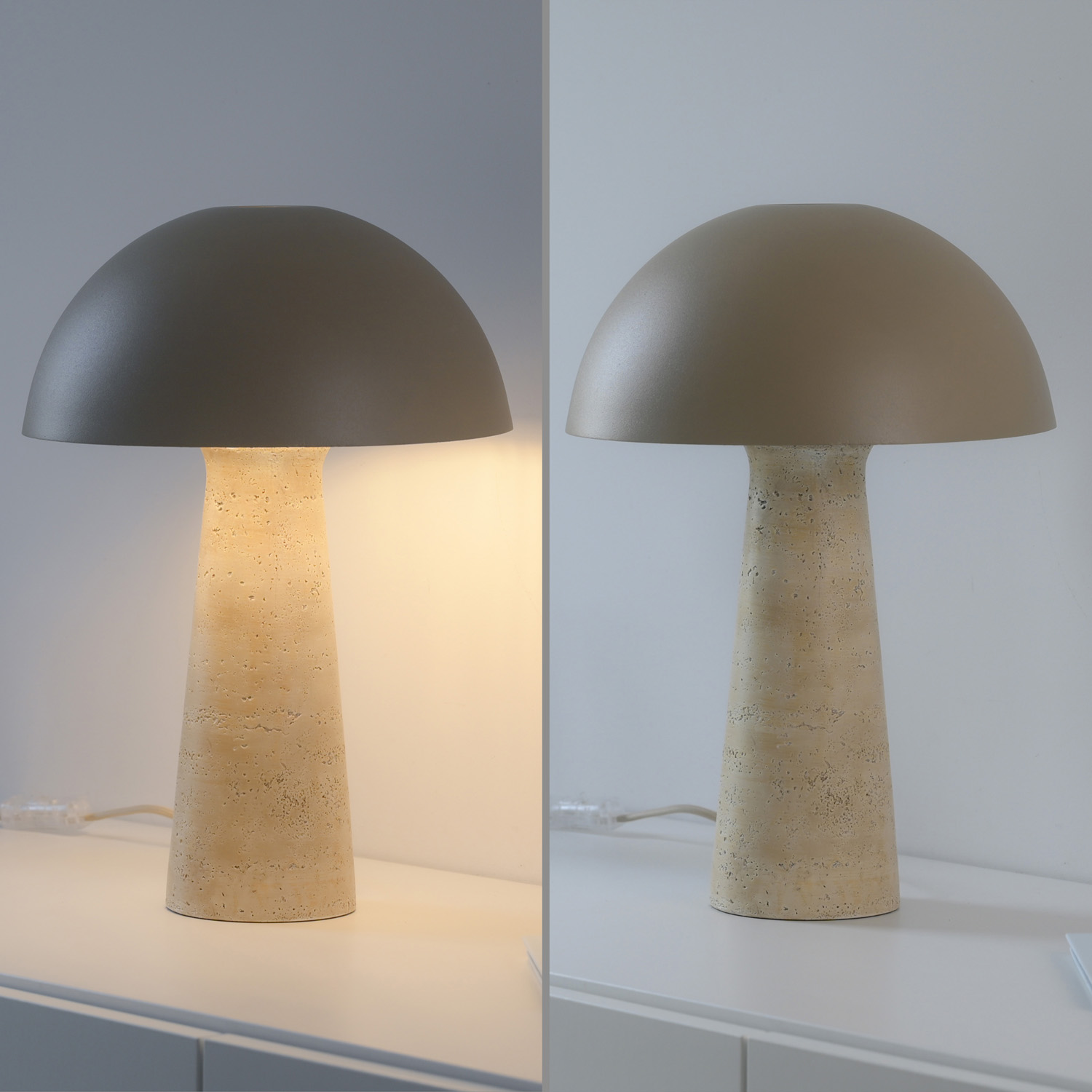 Lampe de table - sable - Ø25cm - 1xE27 - 15W max. - ampoule non inclus