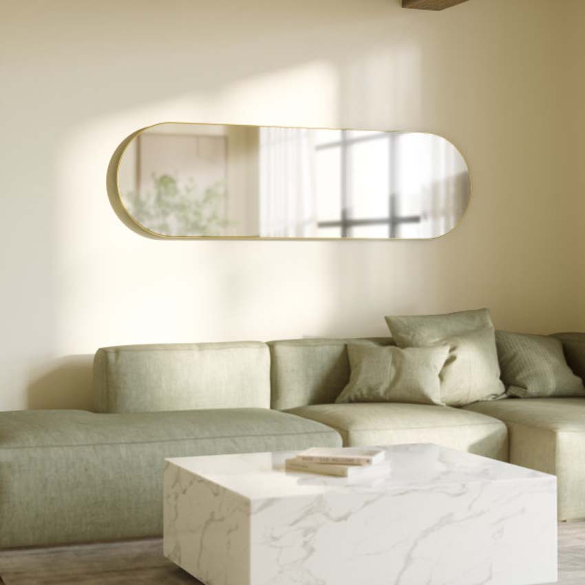 Spiegel Umbra Hubba ovaal koper 157x45cm