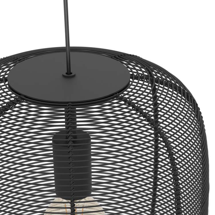 Hanglamp zwart staal E27 Ø 32,5 cm