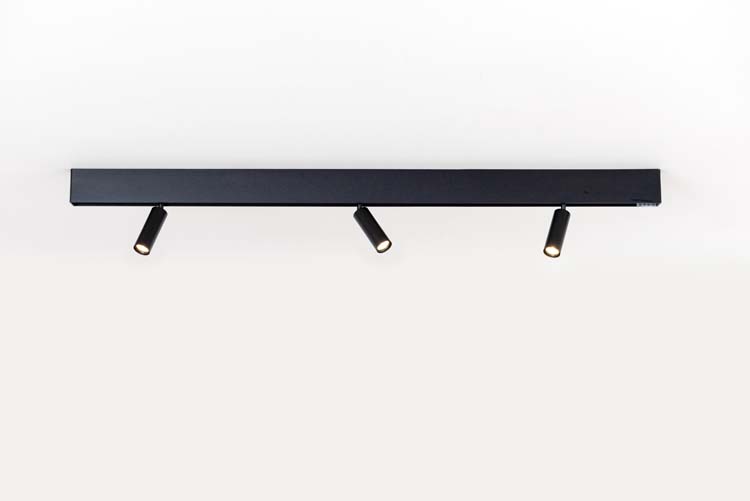 Rail lumineux design Béa noir set 1,2m 3 spots 3x4W