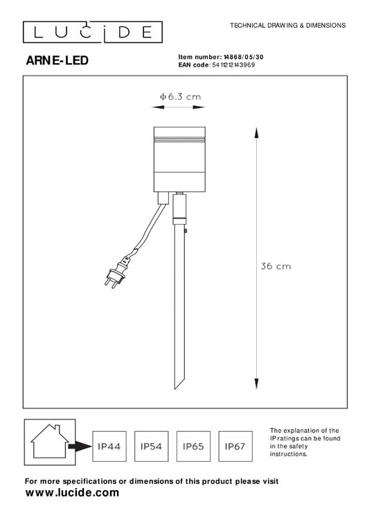 Tuinspot buiten - zwart - Ø6,3cm - GU10 - 5W