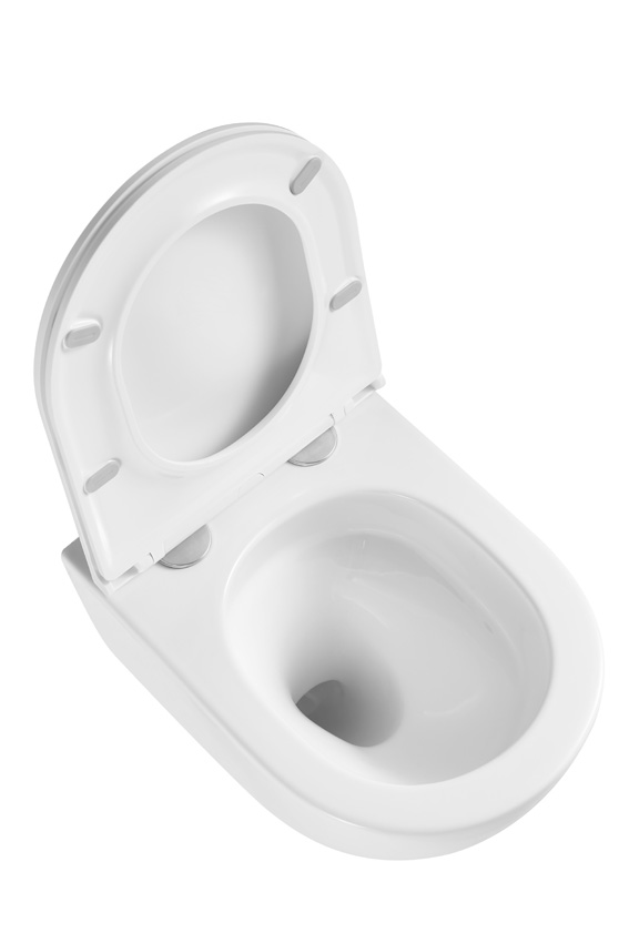 Hangtoilet Linus rimless tornado flush glanzend wit inclusief WC-bril