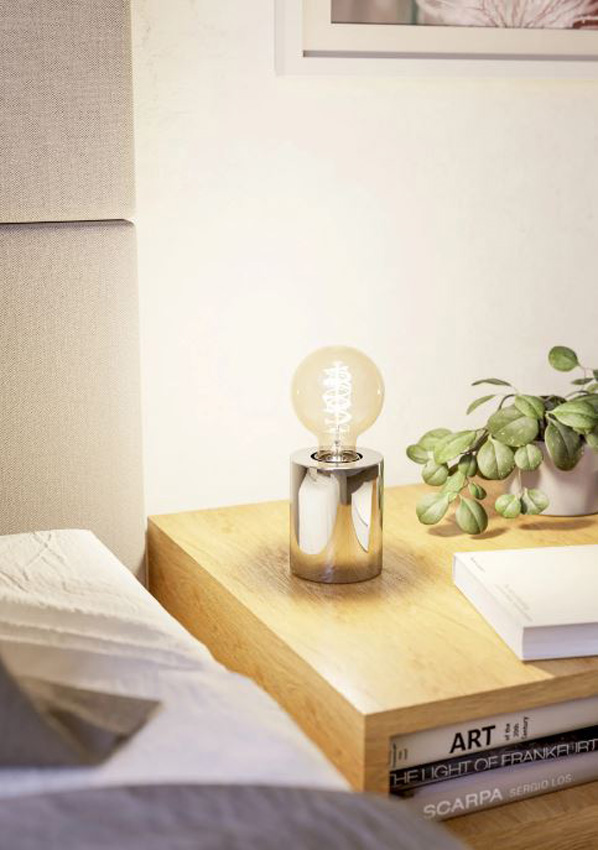 Lampe de table - or - Ø8x8cm - dimmable - E27 - 1x40W