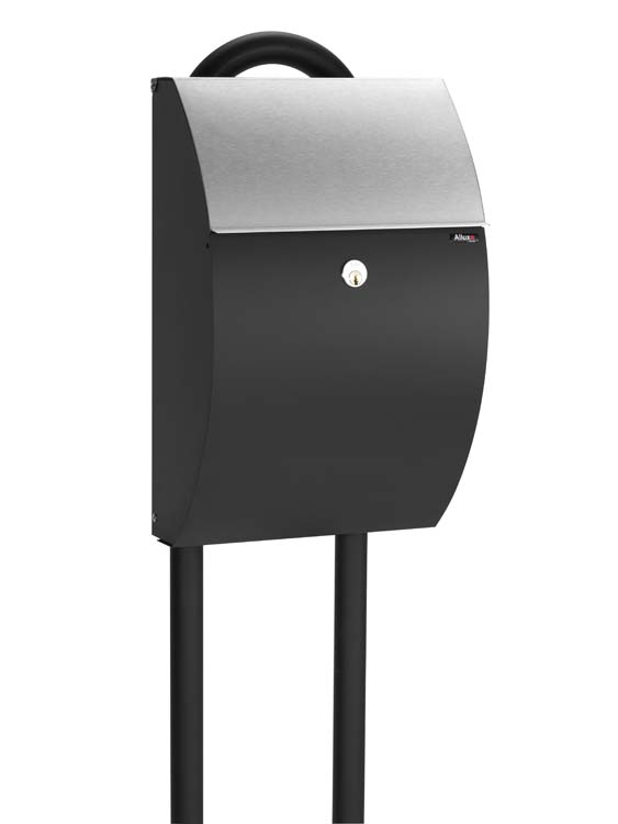 Brievenbus Aster 7000 zwart - rvs klep 51x32x19,5cm