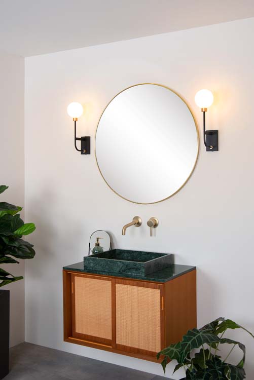 BEREND Wandlamp Badkamer 1xG9/33W 13/21/40cm Zwart