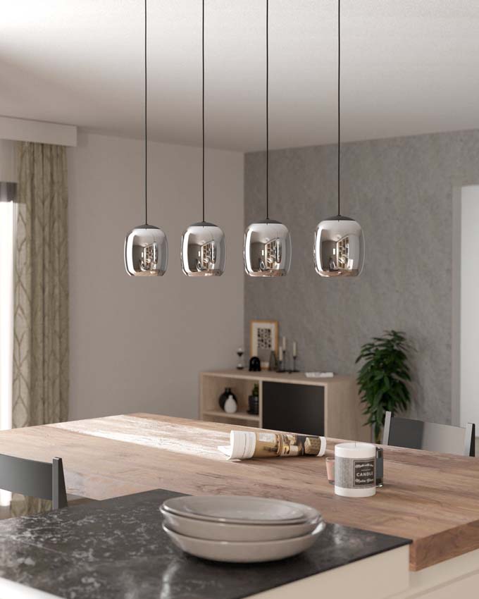 Suspension - Noir - L97,5cm - Dimmable - E27 - 4x40W