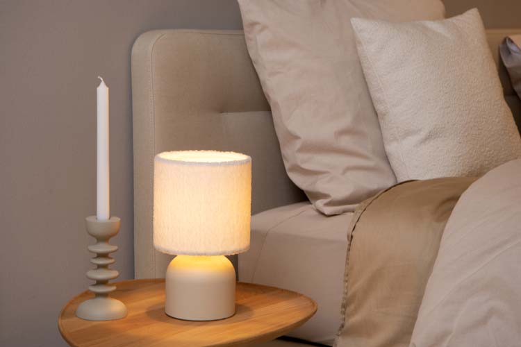 WOOLLY - Tafellamp - Ø 16 cm - 1xE14 - Beige