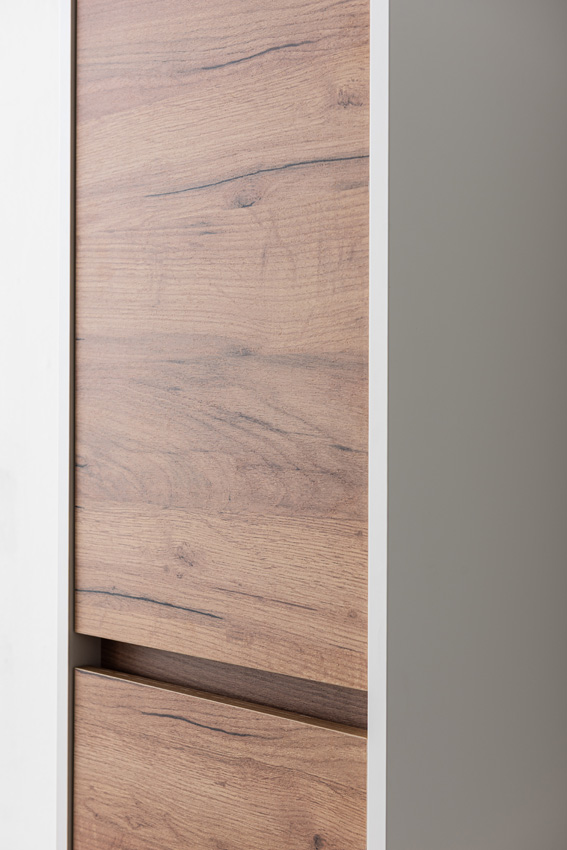 Kolomkast Treviso eik/wit hangend 160x35x30cm