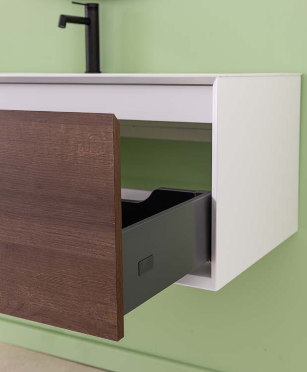 Meuble de salle de bains Ace suspendu avec lavabo simple blanc mat 120cm