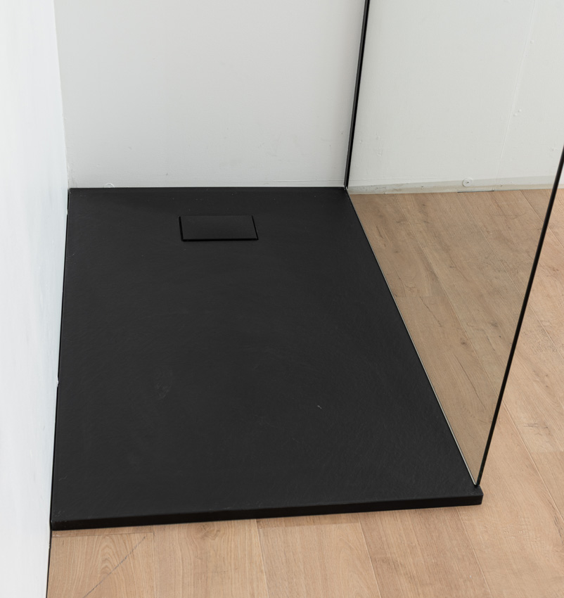 Receveur de douche Moby SMC noir mat aspect ardoise 120x80cm