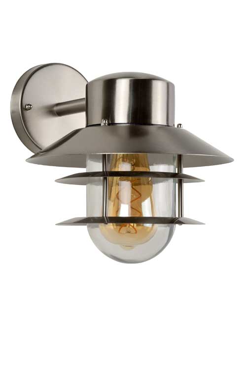Lucide ZICO - Wandlamp Buiten - Ø 21,8 cm - E27 - IP44 - Mat chroom