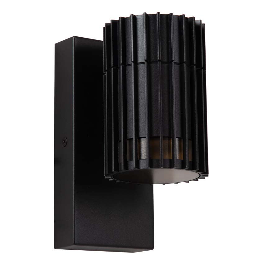Lucide Essential Timbala - Wandspot / wandlamp binnen/buiten - 1xGU10 - IP44 - Zwart