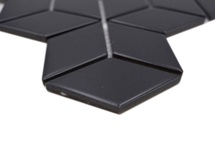 Mosaïque Kubus noire mat 26,6 x 30,5 cm