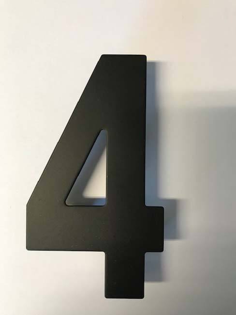 Numéro de maison 4 en inox noir 13 cm