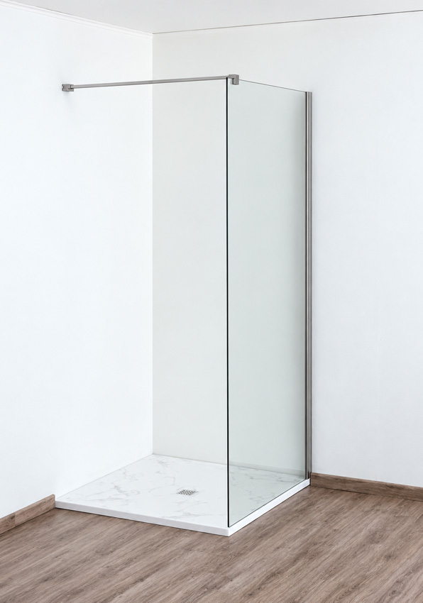 Paroi de douche à l'italienne Anais verre clair avec kit de profilés inox 157x200cm