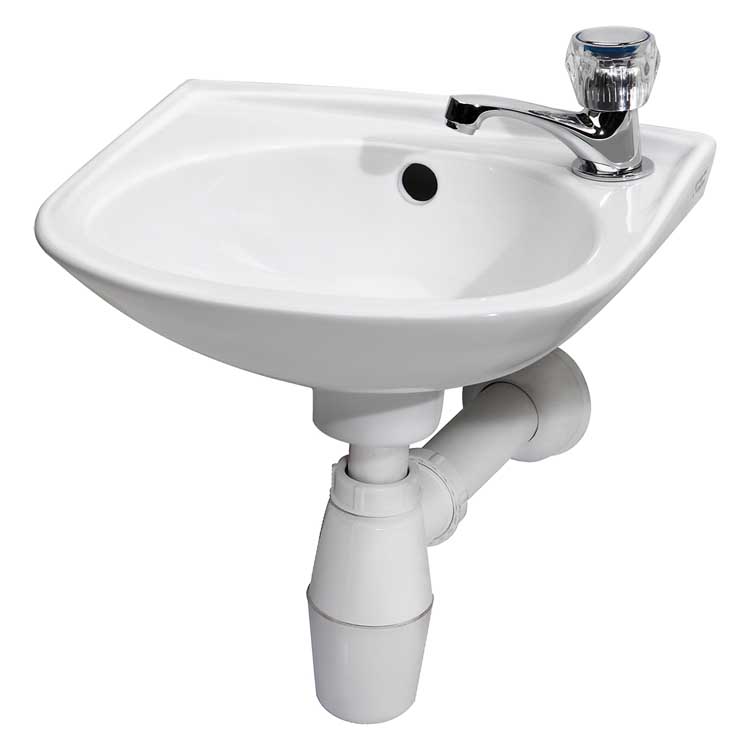 Lave-mains Gers céramique blanc 15x32x28cm set complet