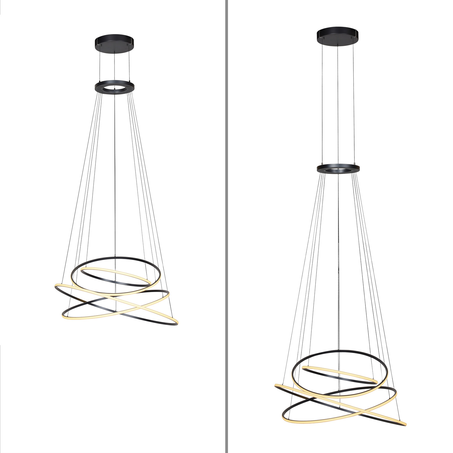 Suspension - gris - Ø110cm - dimmable - LED - 1x53W - 2700-5000K