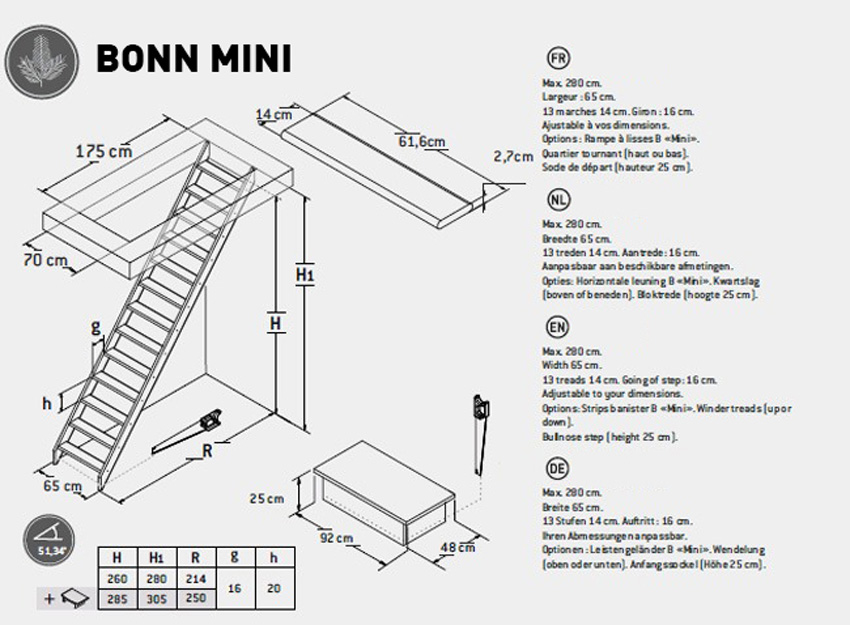 Molenaarstrap Bonn Evolution mini 280x65cm