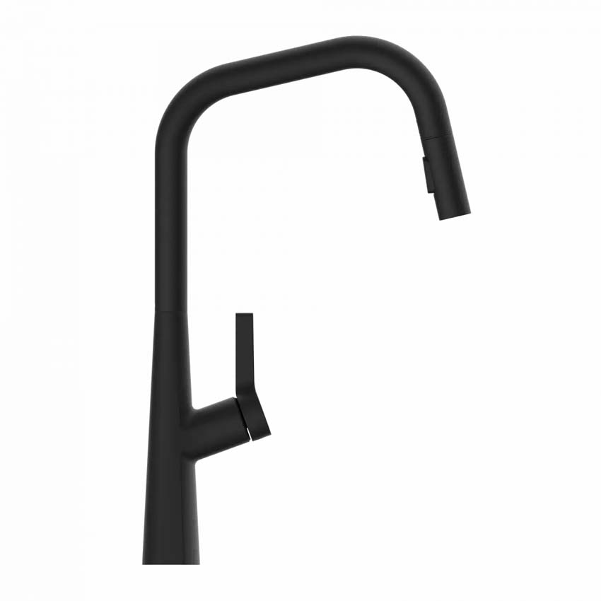 Robinet de cuisine Wasserwerk WK 9 Edge noir mat avec bec extractible
