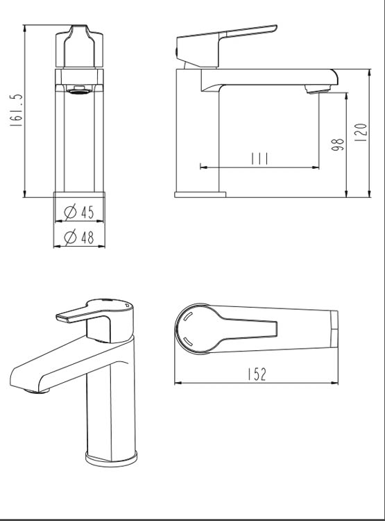 Wastafelkraan Vera 16,15cm chroom Wastafelkraan Vera 16,15cm chroom