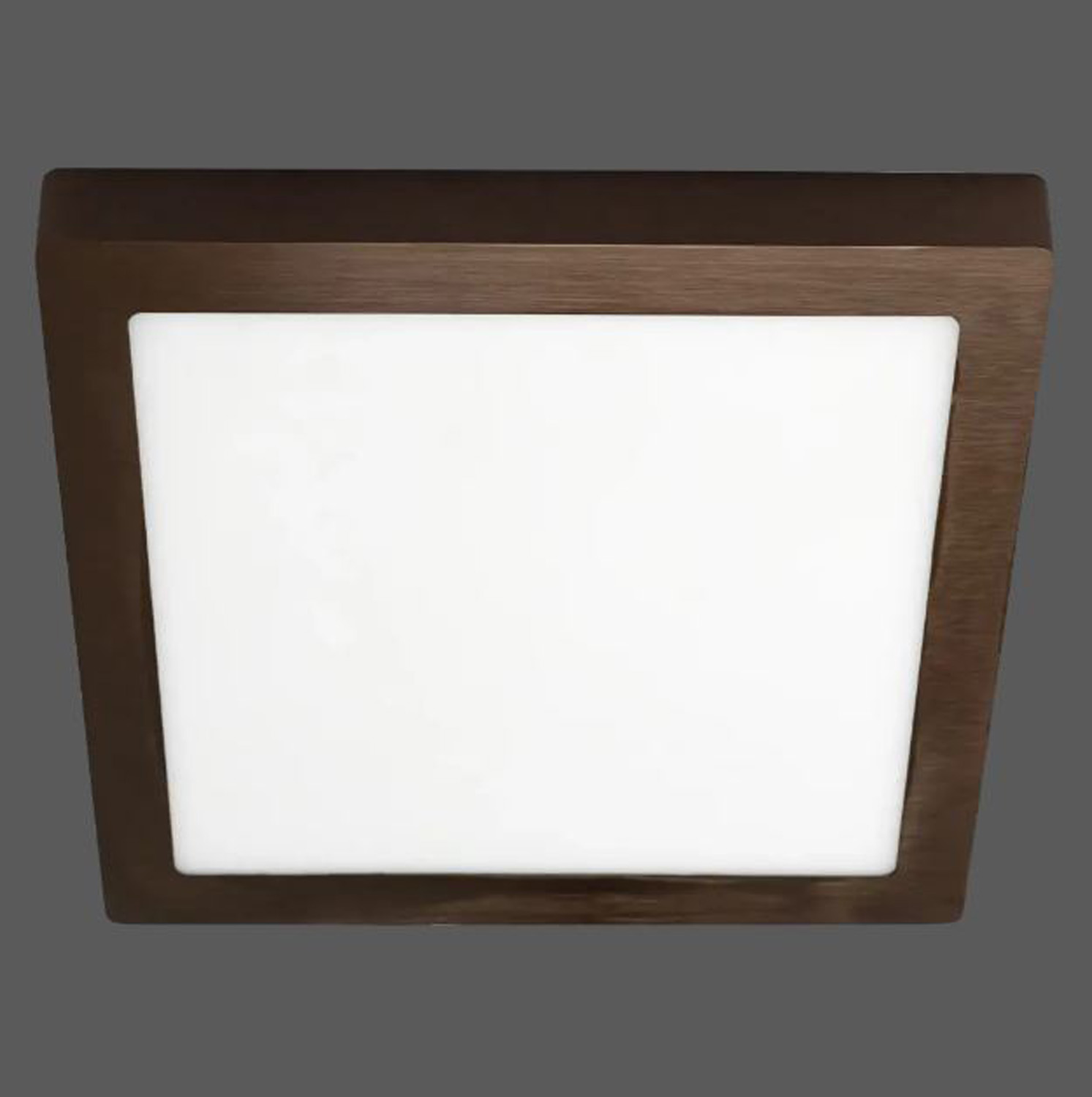 Plafonnier - bronze brossé - 30x30x3,5cm - dimmable - LED - 1x24W - 3000K