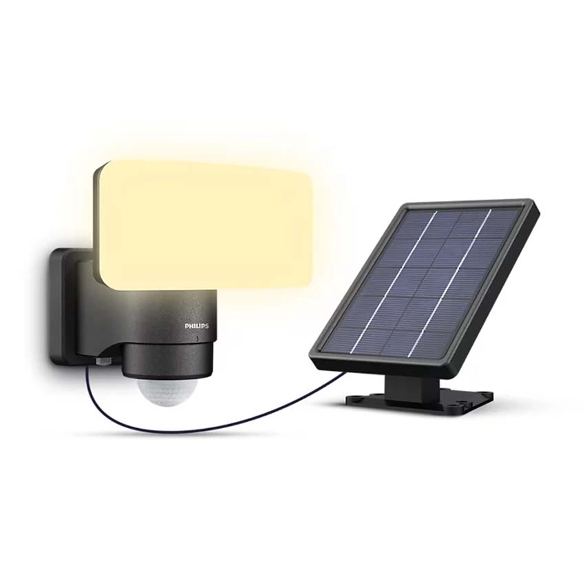 Projecteur LED extérieur Aria Solar - noir - 6W - 3000K - IP44 - avec détecteur de mouvement
