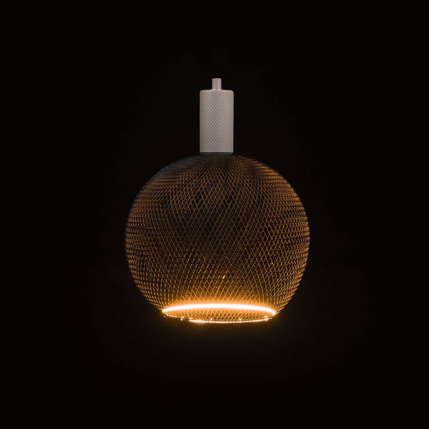 Lampe LED floating Cage - E27 - noir - Ø30cm - dimmable - 6W - 390lm - 2200K - globe