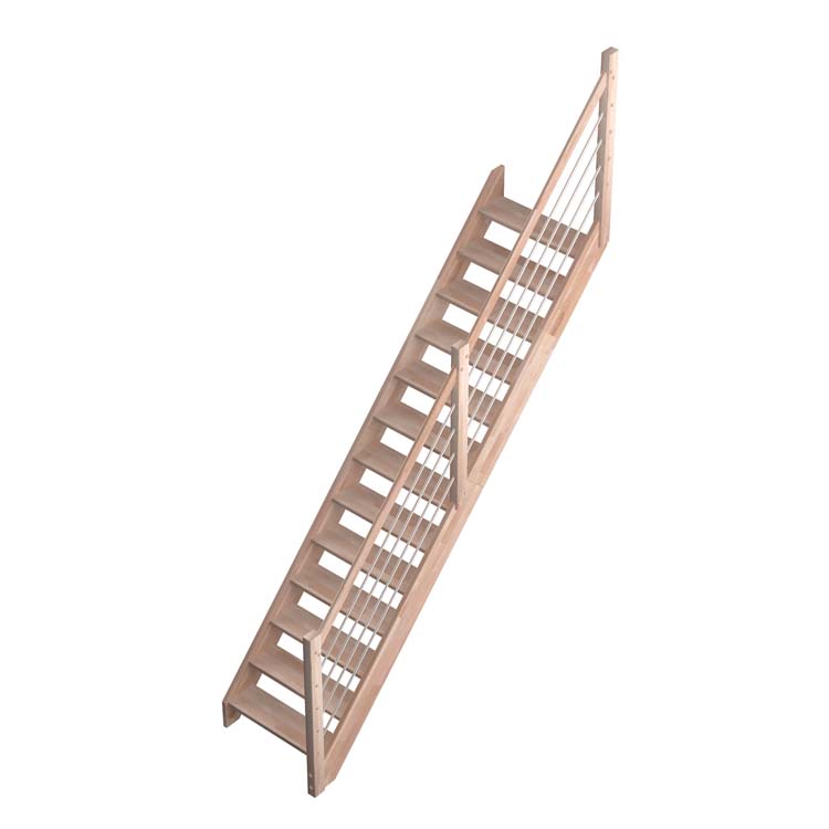 Trap beuk Wolfsburg 280x82cm met leuning