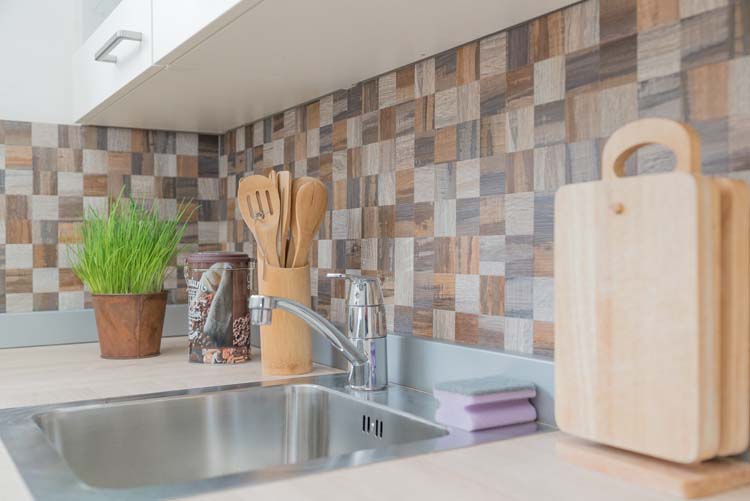 Mosaïque mix aspect bois grise/beige 30,5 x 30,5