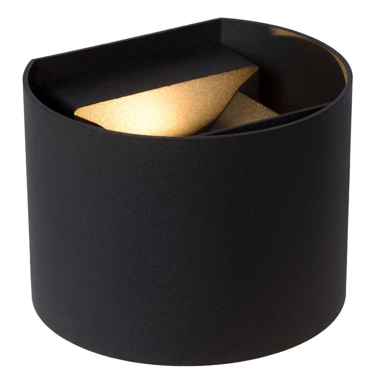 Wandspot badkamer afgerond - zwart - LED - 6W - 2700K - IP54