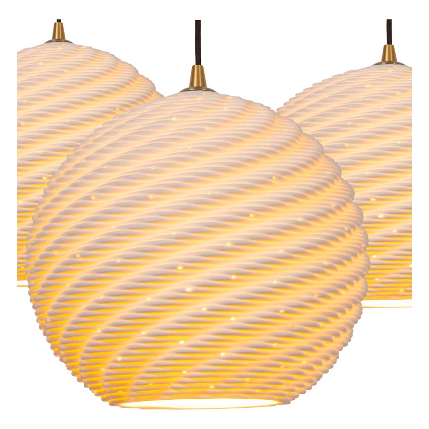 Lucide BINA - Hanglamp - Ø 40 cm - 3xE27 - Wit