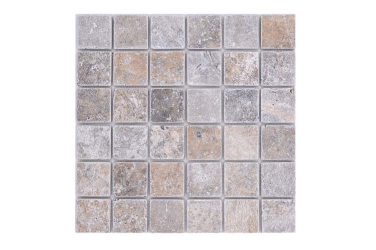 Mozaïek Travertin Medium lichtgrijs 30,5x30,5cm