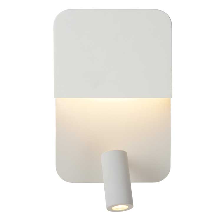 Lucide BOXER - Applique murale - LED - 1x5W 3000K - Point rechargement USB - Blanc