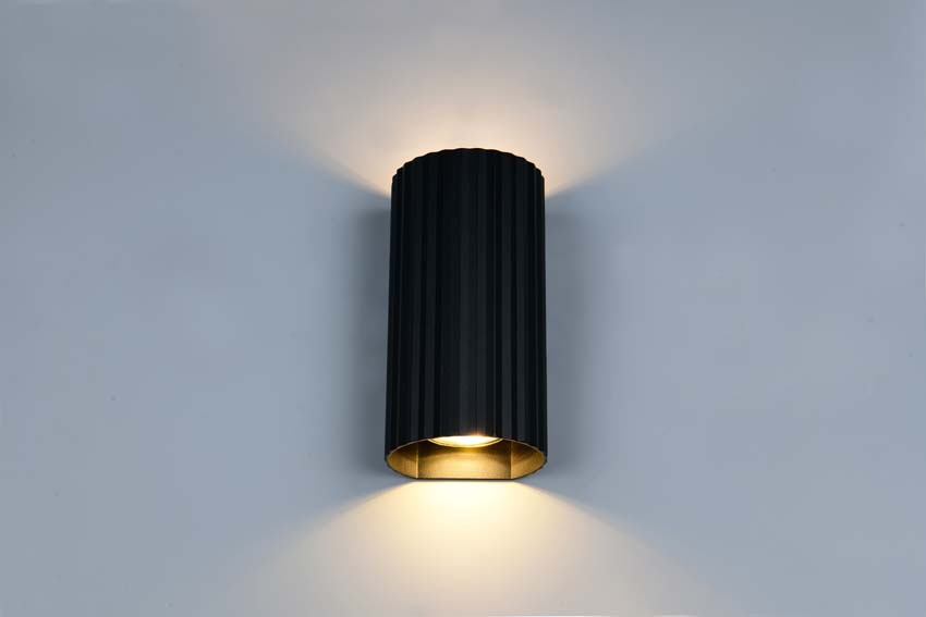 Applique murale - Noir - 9,5x18x8cm - Dimmable - GU10 - 2x10W