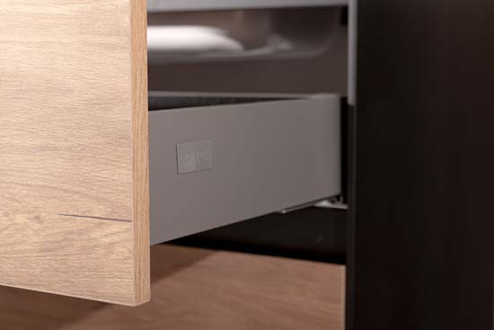 Badkamermeubel Molly houtlook hangend met enkele wastafel mat wit 90cm