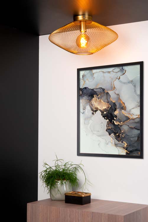 Plafonnier - or/laiton - Ø45cm - E27 - 40W