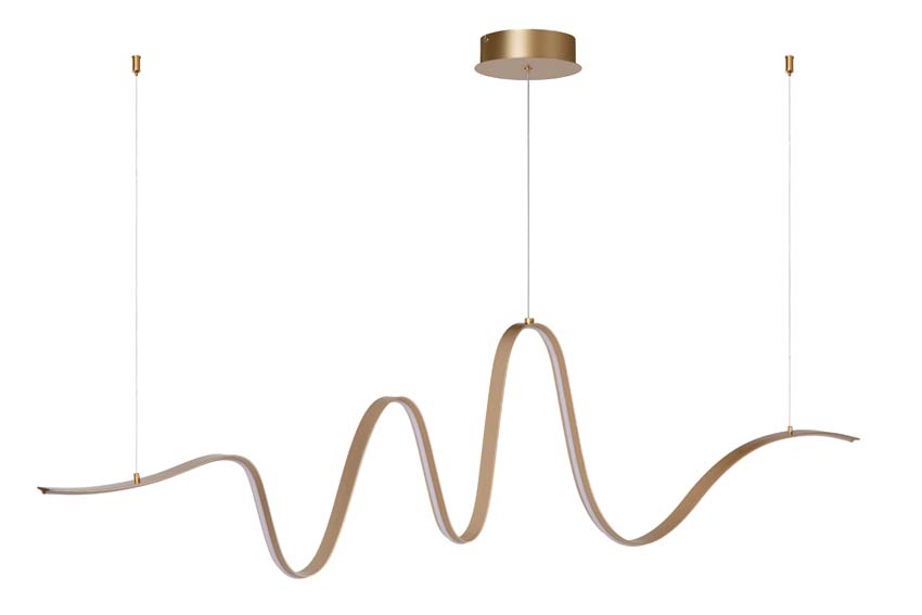 Lucide Premium LAMBADA - Hanglamp - LED Dimb. - 1x33W 2700K/3200K - Mat Goud / Messing