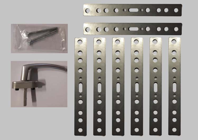 Accessoires complets pour fenêtres en PVC noir 8/1