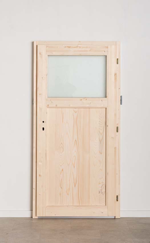 Houten buitendeur Sorin chinchilla glas 980x1980mm links duwend