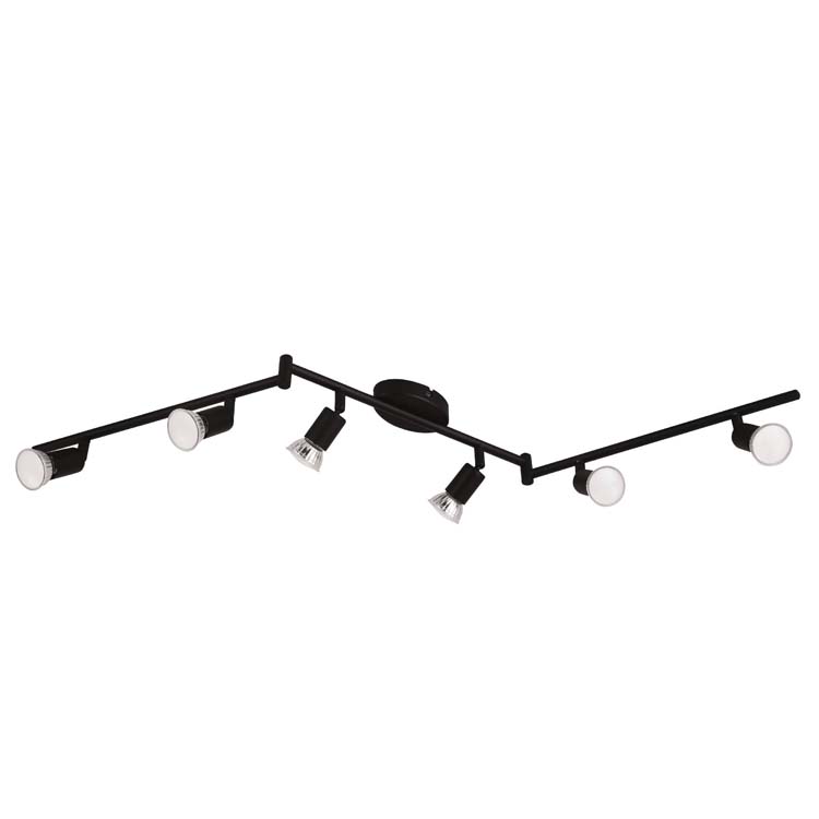 Spot de plafond LED noir 6x3W inclinable 1440LM LED incl