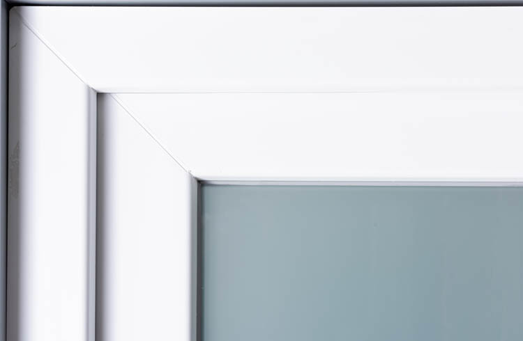 Porte extérieure 3 parties PVC verre mat blanc 980x2180mm ouvrant à droite