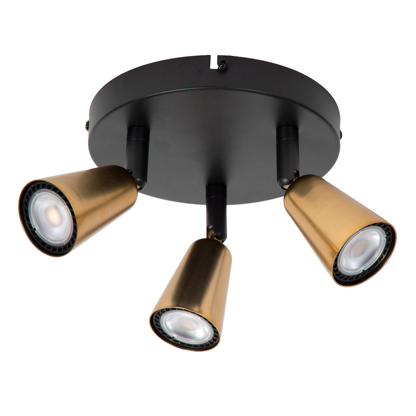 Lucide Essential Tiana - Plafondspot - 3xGU10 (MR16) - Champagnekleur
