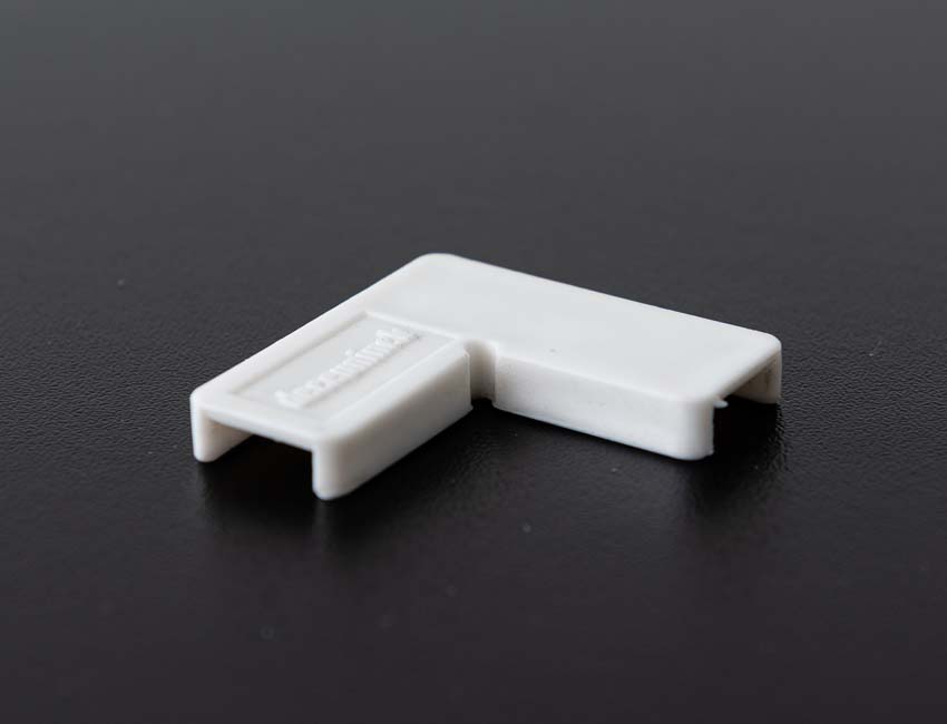 Verbindingshoekje PVC wit voor kassement