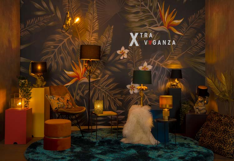 Lampe de table singe - noir/or - H45cm - E14 - 40W