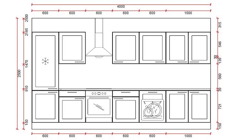 Cuisine bloc 8 premium - 400cm porte cadre - sans appareils